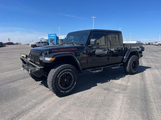2020 Jeep Gladiator Rubicon in Black Clearcoat — front three-quarter view