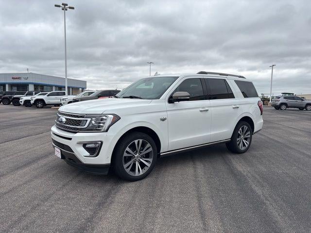 2020 Ford Expedition King Ranch in Star White Met Tr — front three-quarter view