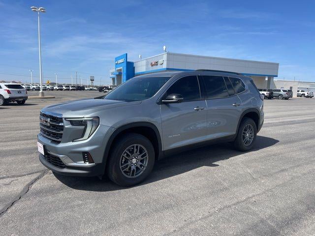 2025 GMC Acadia Elevation in Sterling Metallic — front three-quarter view