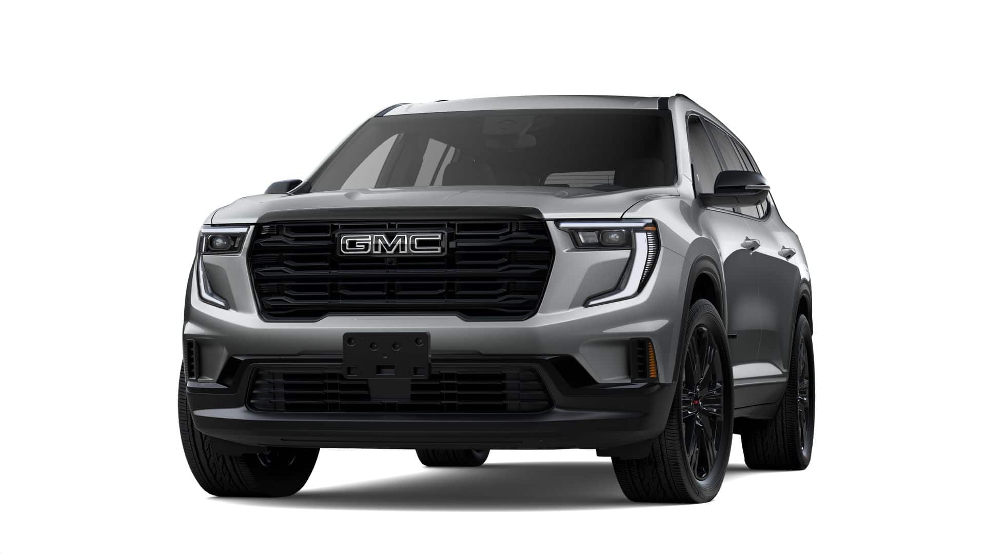2026 GMC Acadia Elevation in Sterling Metallic — front three-quarter view