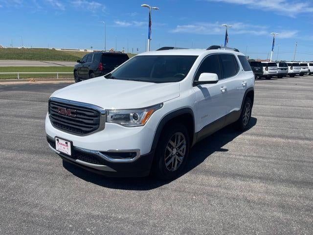 2018 GMC Acadia SLT in Summit White — front three-quarter view
