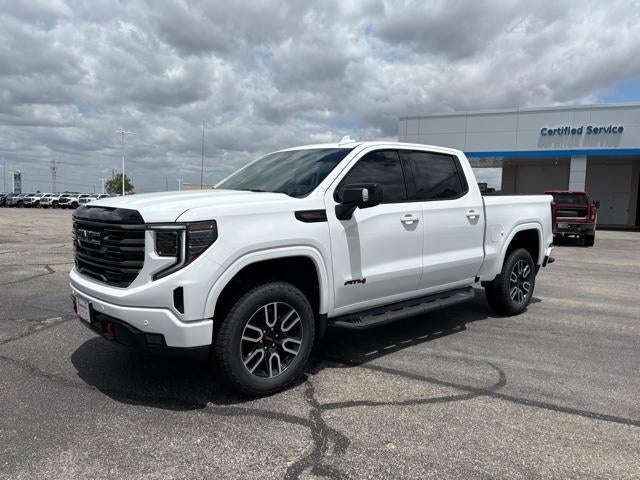 2026 GMC Sierra 1500 AT4 in Summit White — front three-quarter view