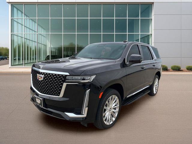 2023 Cadillac Escalade Premium Luxury in Black Raven — front three-quarter view
