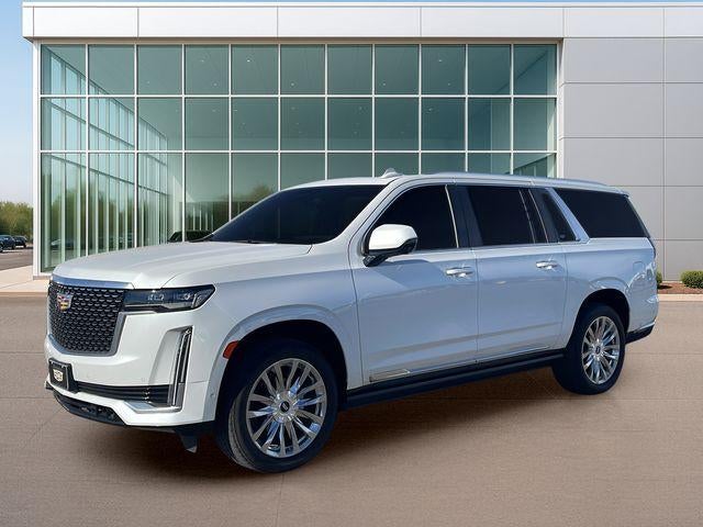2022 Cadillac Escalade ESV Premium Luxury in Crystal White Tricoat — front three-quarter view
