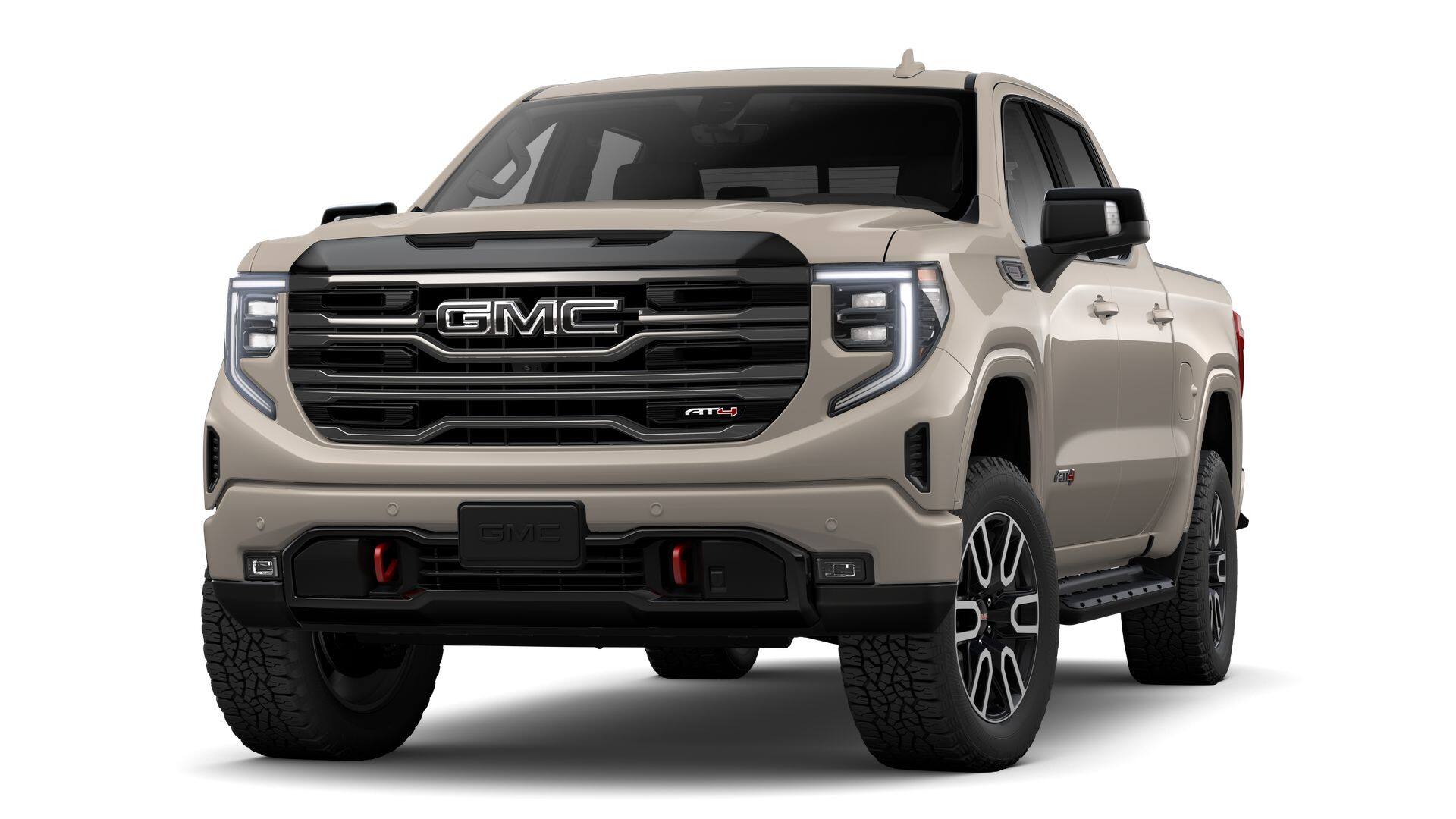 2026 GMC Sierra 1500 AT4 in Coastal Dune — front three-quarter view
