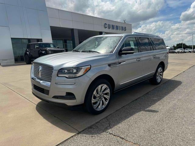2024 Lincoln Navigator L Reserve in Silver Radiance M — front three-quarter view